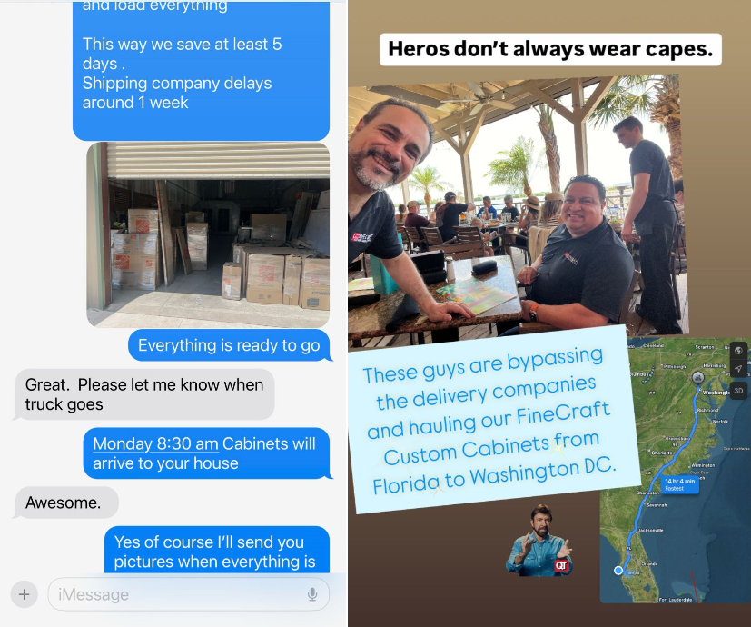 FineCraft Cabinet delivery