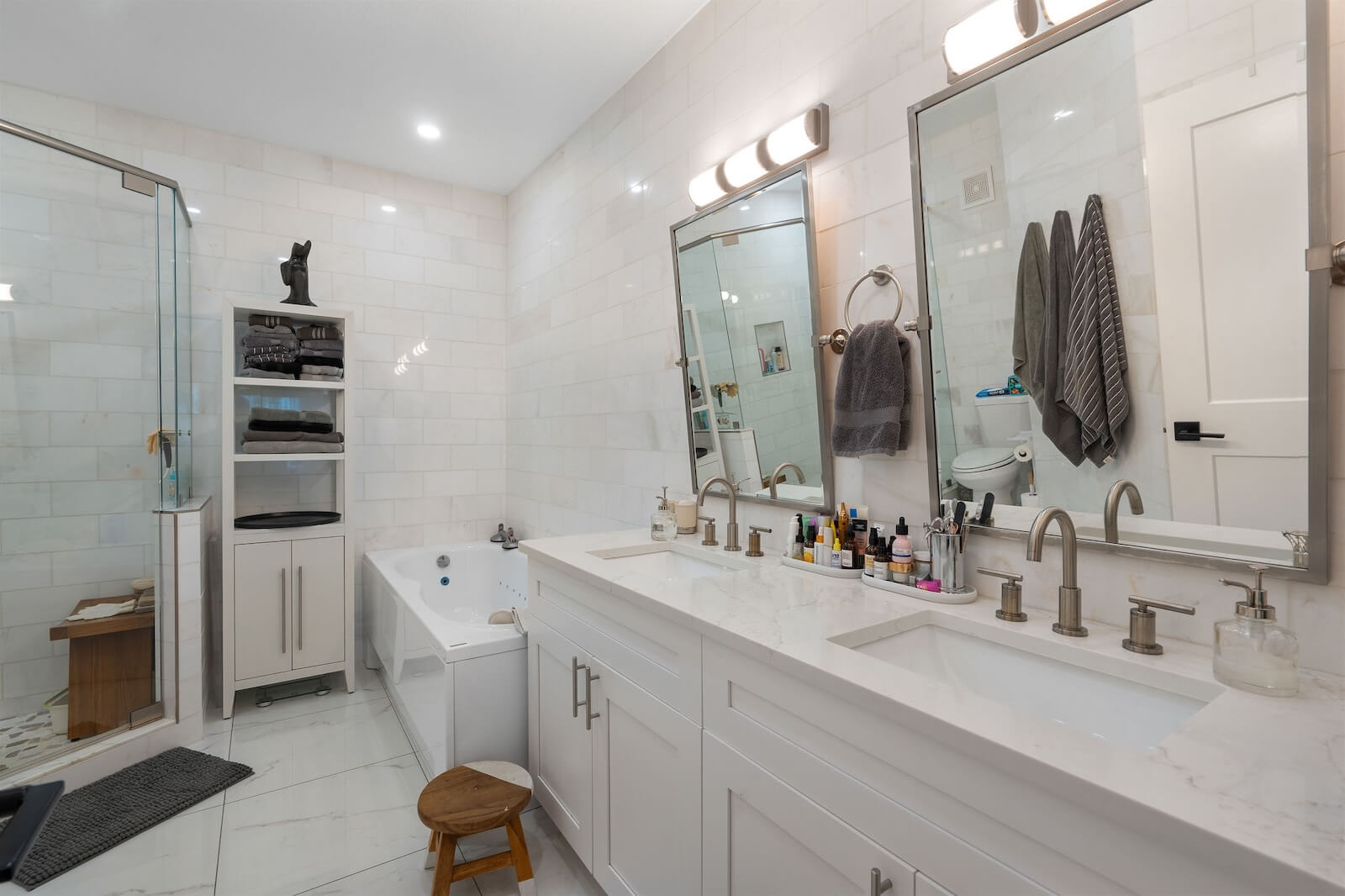 Luxury bathroom remodel by FineCraft Contractors in [CITY]