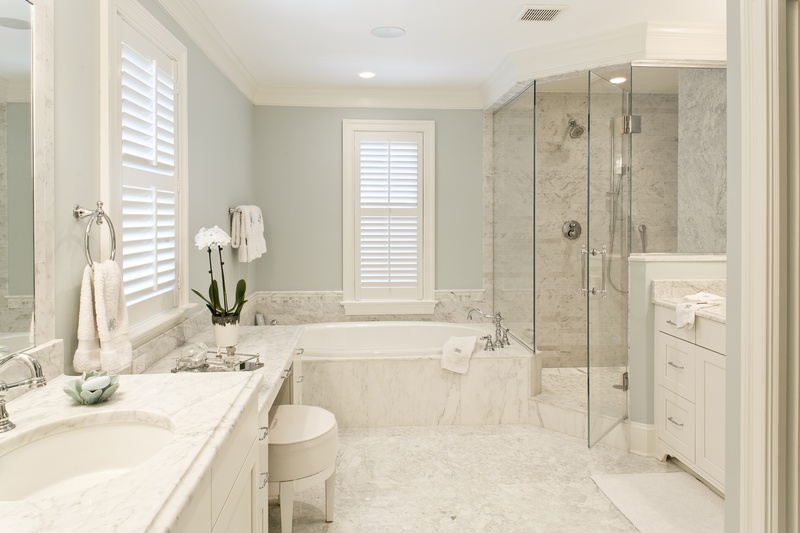 Bright accessible-style luxury bathroom